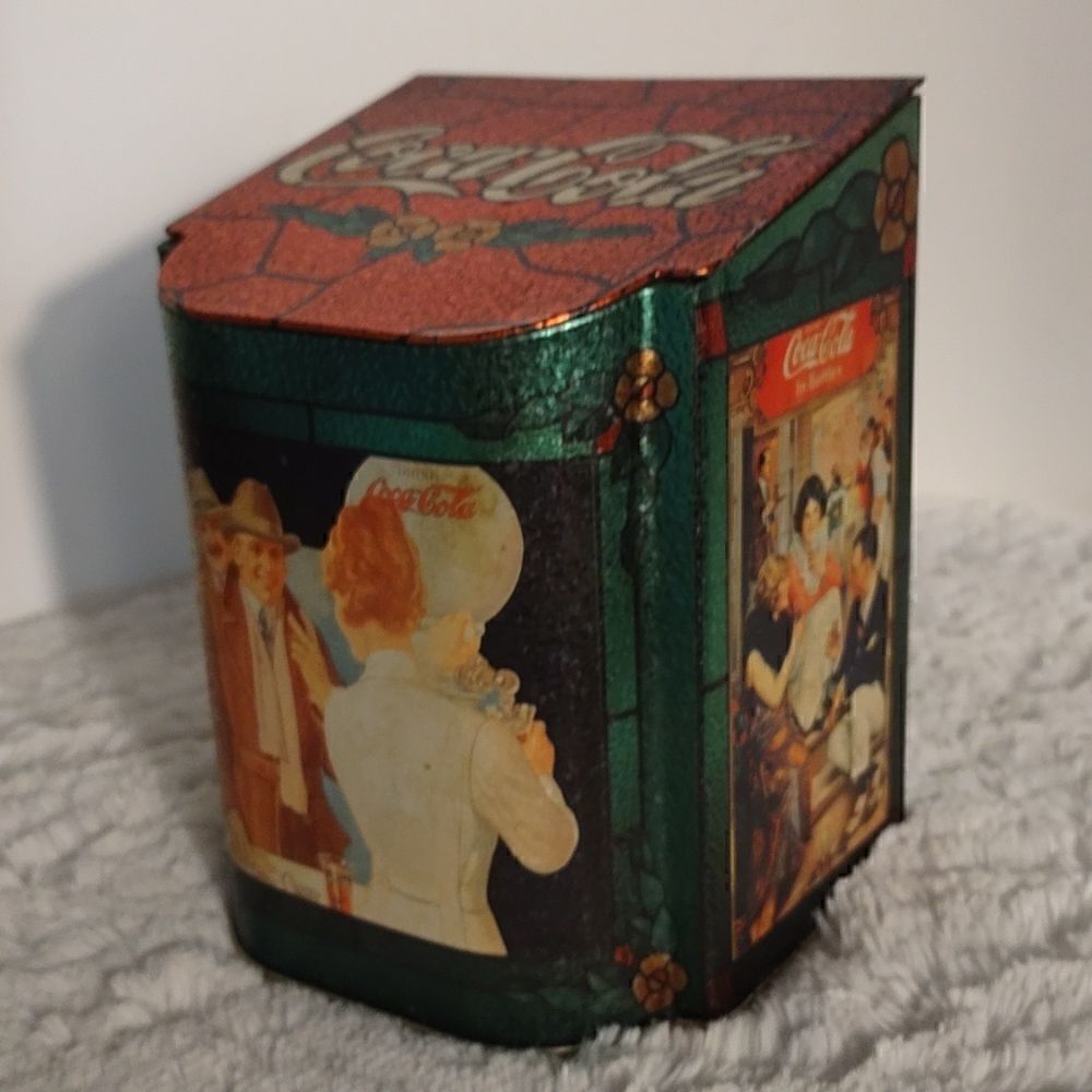 Vtg. 1995 Coca-Cola Slope Lid Tin